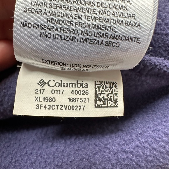 University of Washington Huskies Columbia Fleece Jacket Full Zip Purple Size XL - Picture 11 of 14